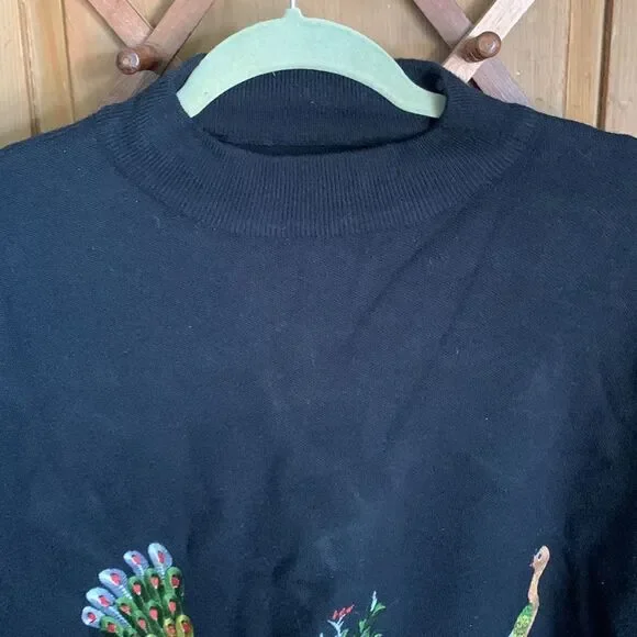 Keyingyi Beauty & Dignity cashmere blend peacock embroidery fringe tunic sweater - Picture 6 of 11